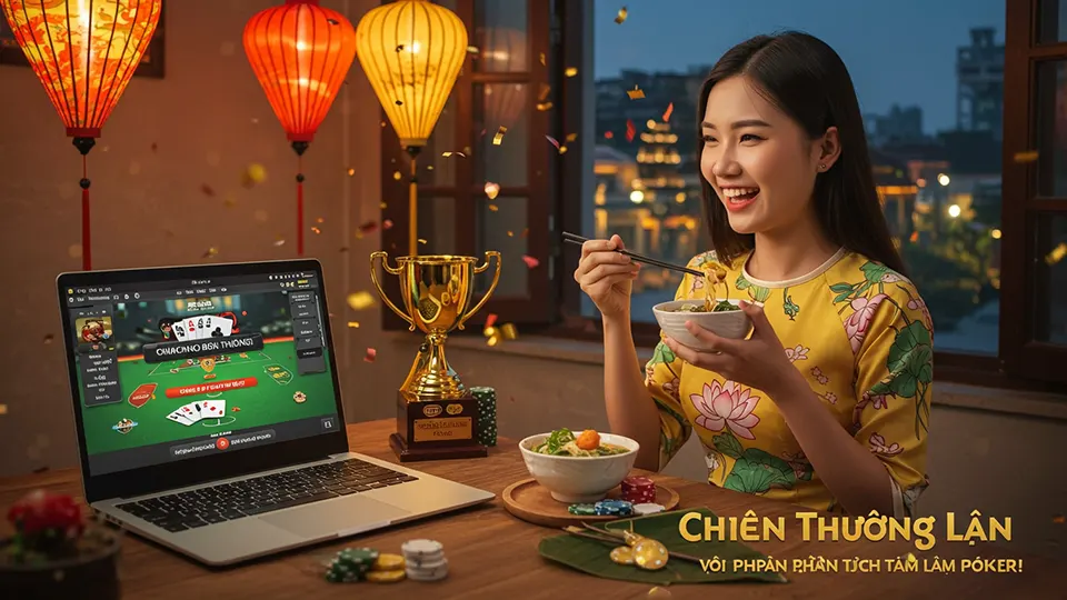 Người chơi Việt Nam vui mừng chiến thắng poker trực tuyến với kỹ năng phân tích tâm lý poker